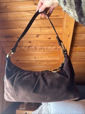 FENDI Brown Suede shoulder bag